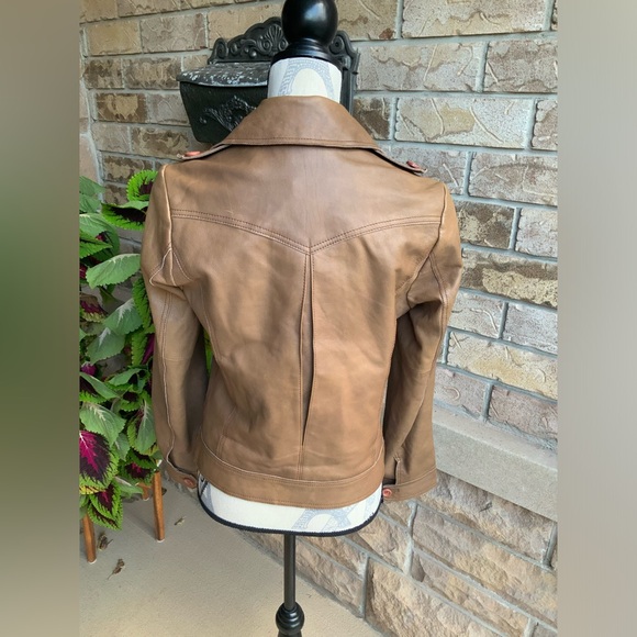 Vintage RUDSAK Leather Brown Button Up Women’s Double Breasted Jacket SZ Medium - Picture 8 of 15